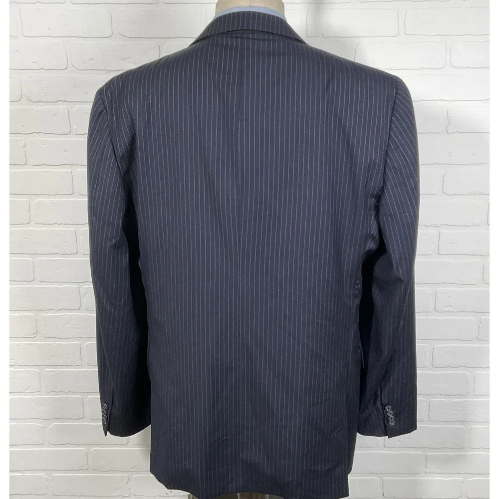 Joseph Abboud Blazer‎ Men 48L Blue Pinstripe Loro Piana Wool Super 120s Jacket